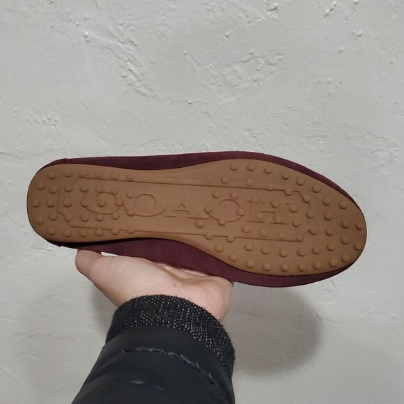 Coach Fortunata Suede Loafers in Burgundy Size 7.5 - Picture 12 of 12